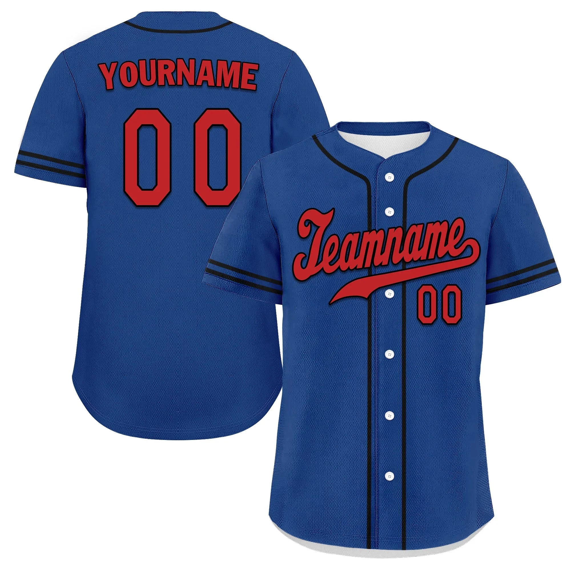 Custom Blue Classic Style Red Personalized Authentic Baseball Jersey UN002-bd0b00d8-a0 - Coolcustomize