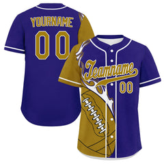 Custom Blue Yellow Classic Style Personalized Authentic Baseball Jersey UN002-D0b0a00-c