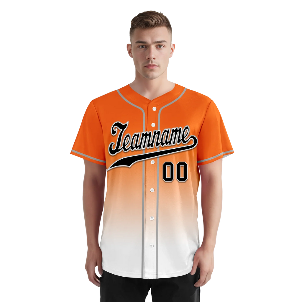 Custom Orange White Fade Fashion Personalized Authentic Baseball Jersey BSBJ01-D0a70dd - Coolcustomize