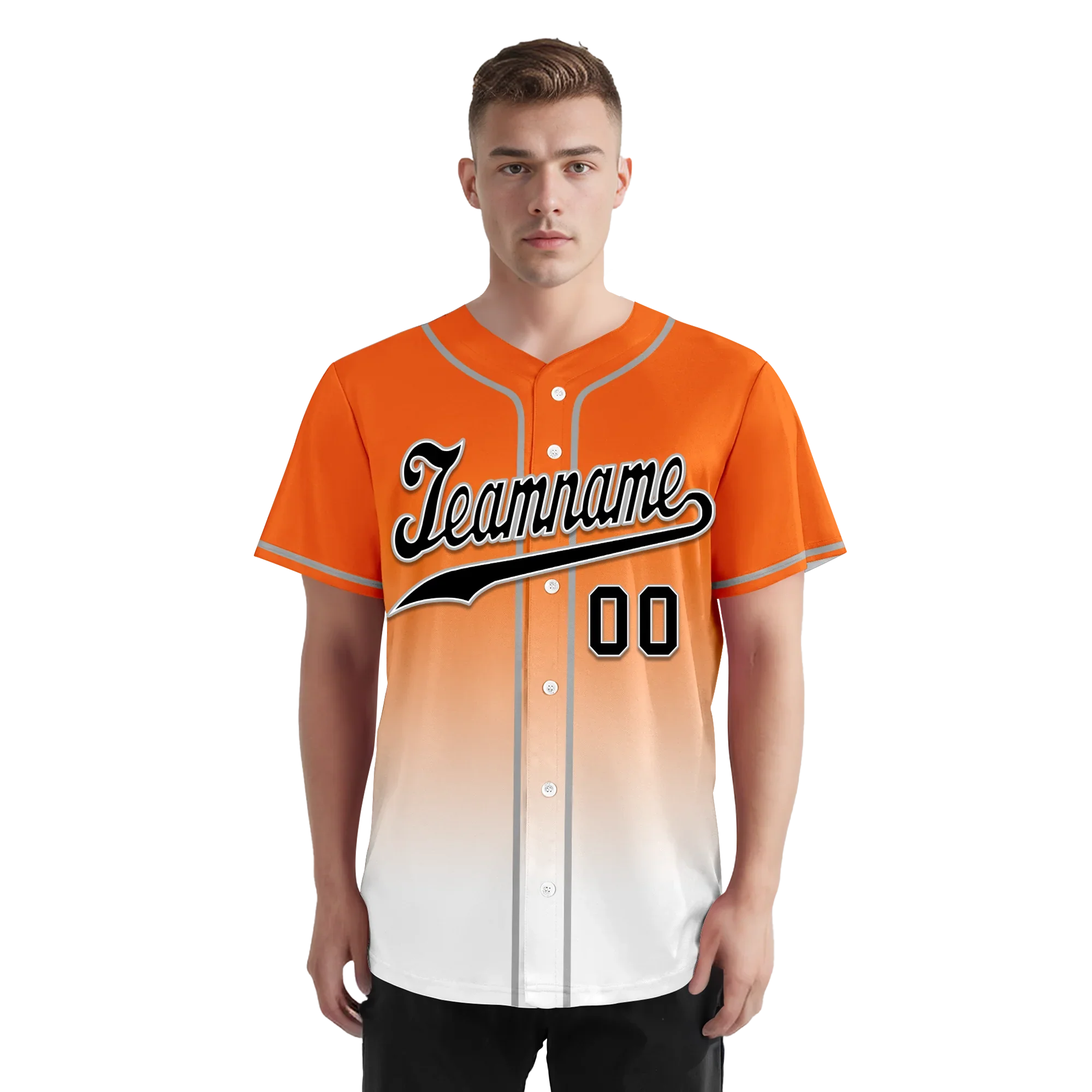 Custom Orange White Fade Fashion Personalized Authentic Baseball Jersey BSBJ01-D0a70dd - Coolcustomize