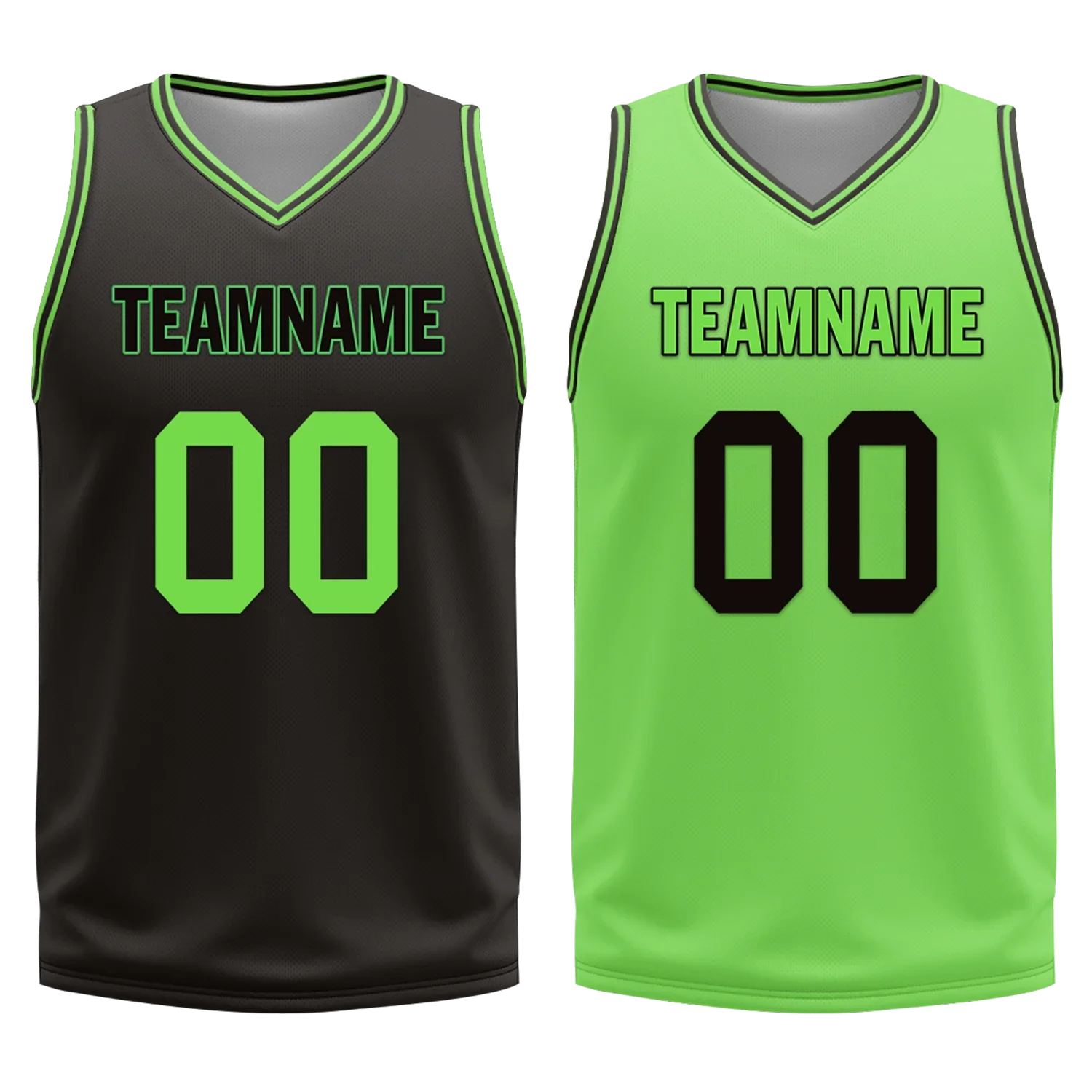 Custom Black Green Classic Style Reversible Basketball Uniform Personalized Ordinary BBJR-D017049 - Coolcustomize
