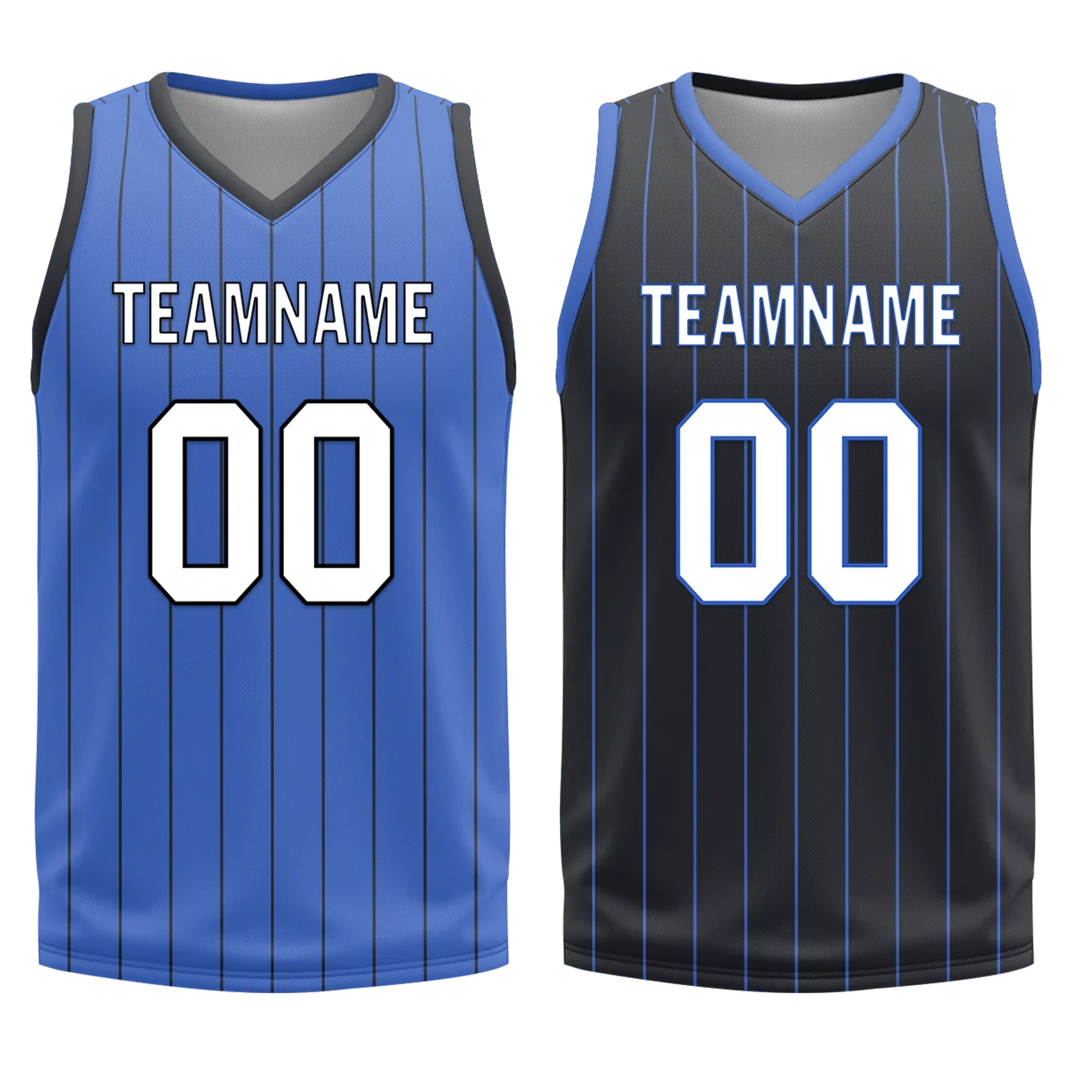 Custom Blue Black Classic Style Reversible Basketball Uniform Personalized COOLMAX BBJR-D017055 - Coolcustomize