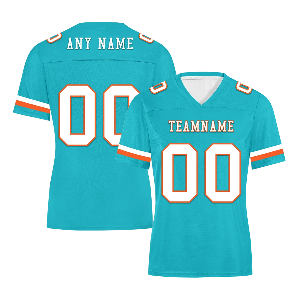 Custom Cyan Classic Style Personalized Authentic Football Jersey FBJ02-bd0a70ba - Coolcustomize