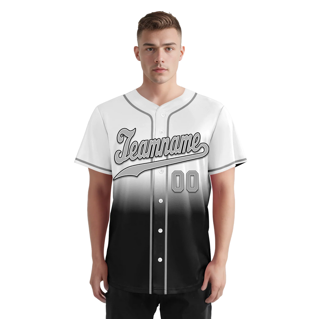 Custom Grey Black Fade Fashion Personalized Authentic Baseball Jersey BSBJ01-D0a70ee - Coolcustomize