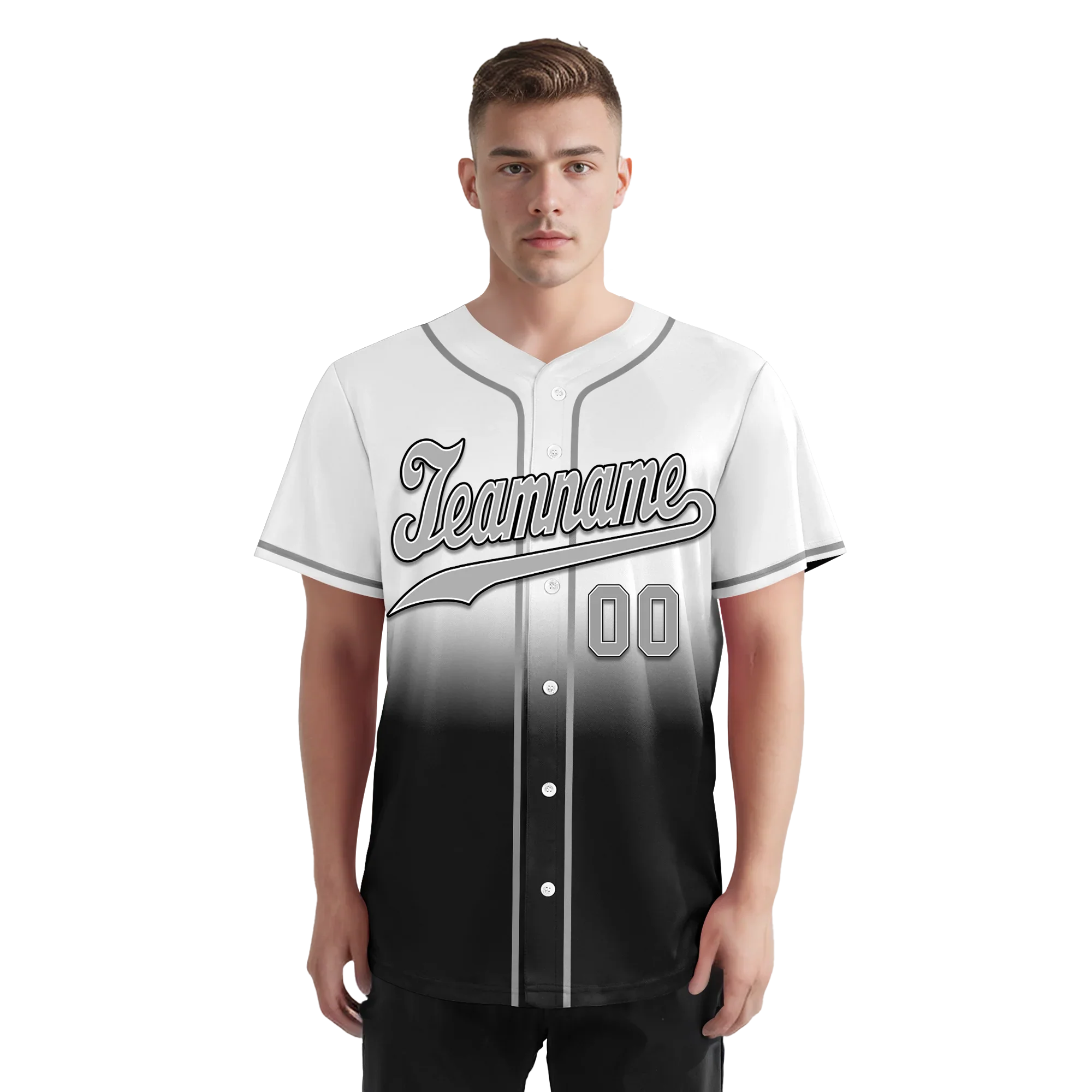 Custom Grey Black Fade Fashion Personalized Authentic Baseball Jersey BSBJ01-D0a70ee - Coolcustomize