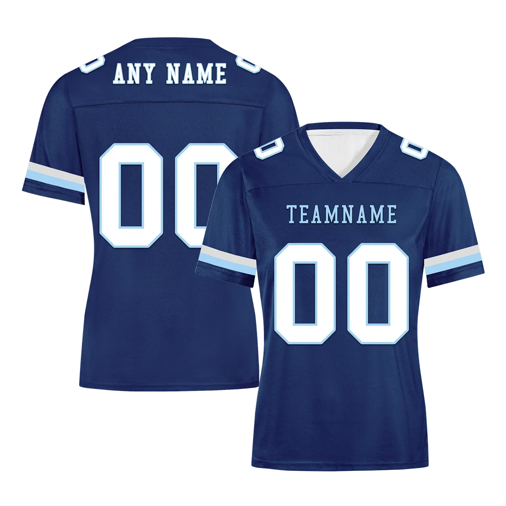 Custom Blue Classic Style Personalized Authentic Football Jersey FBJ02-bd0a70a7 - Coolcustomize