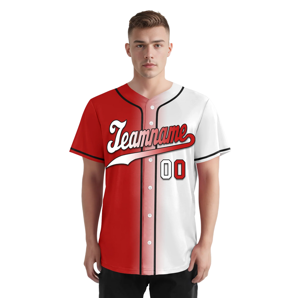 Custom Red White Gradient Fashion Personalized Authentic Baseball Jersey BSBJ01-D0a7aa9 - Coolcustomize