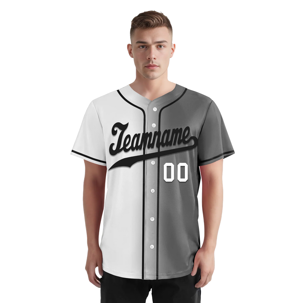 Custom White Grey Gradient Fashion Personalized Authentic Baseball Jersey BSBJ01-D0a7aaf - Coolcustomize
