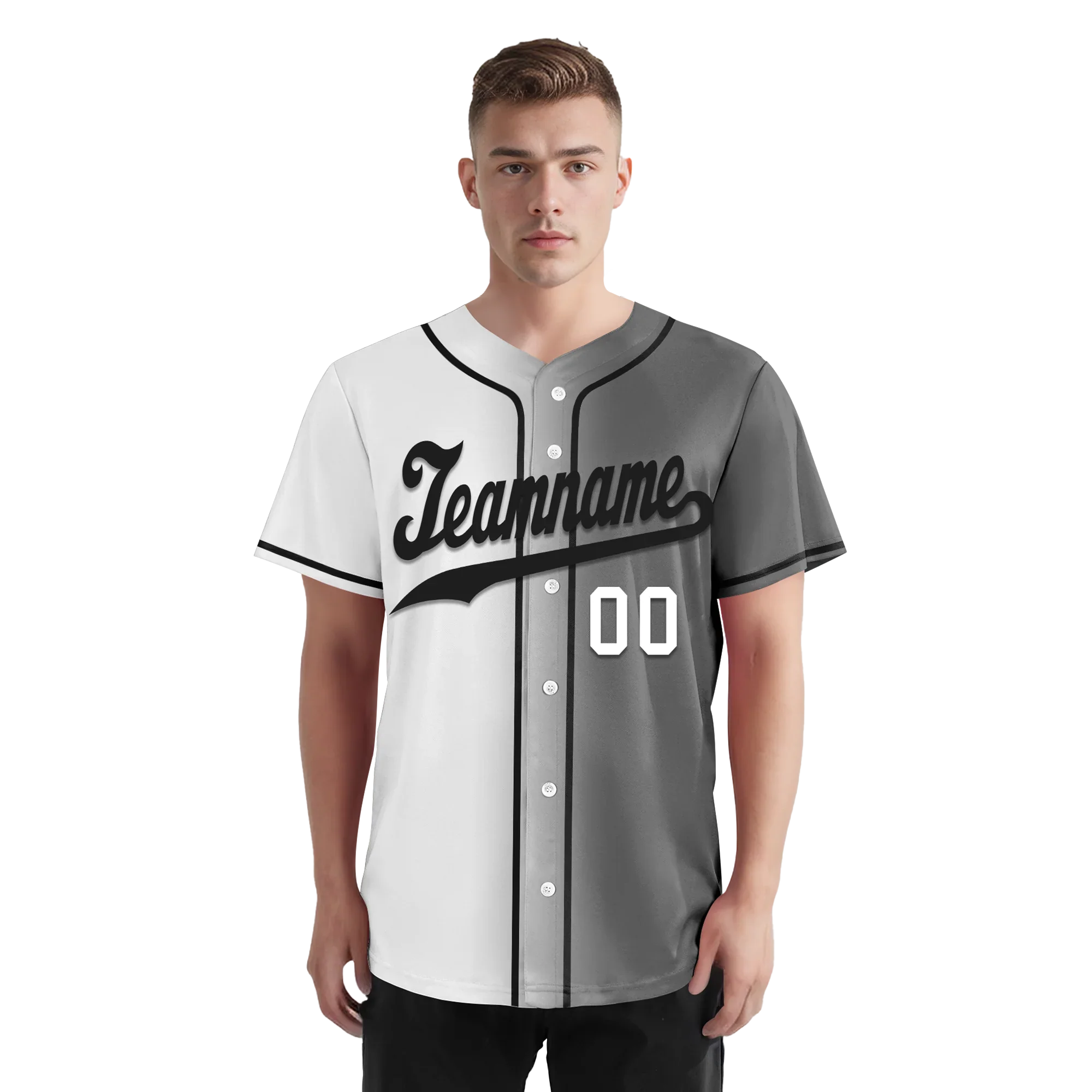 Custom White Grey Gradient Fashion Personalized Authentic Baseball Jersey BSBJ01-D0a7aaf - Coolcustomize