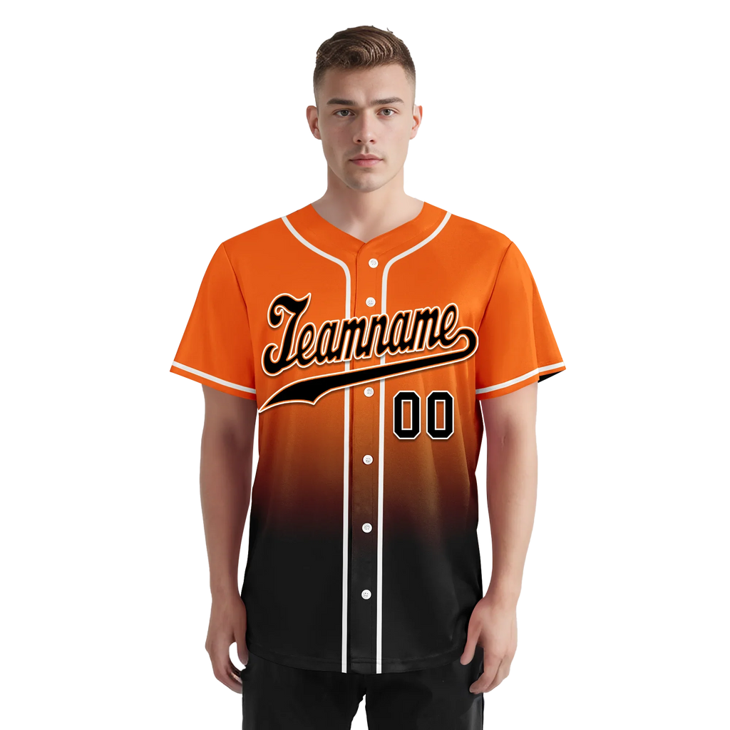 Custom Orange Black Fade Fashion Personalized Authentic Baseball Jersey BSBJ01-D0a70c7 - Coolcustomize