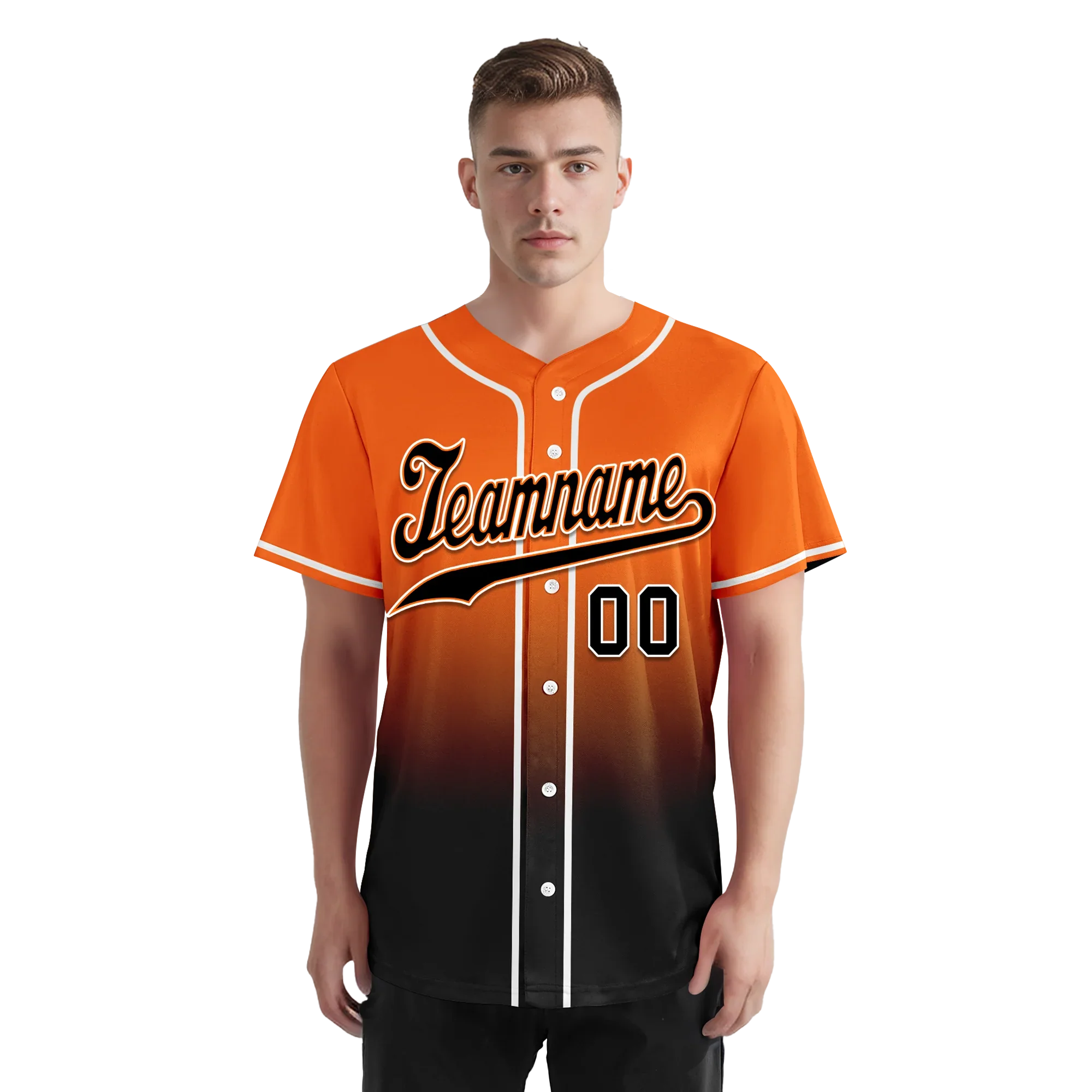 Custom Orange Black Fade Fashion Personalized Authentic Baseball Jersey BSBJ01-D0a70c7 - Coolcustomize