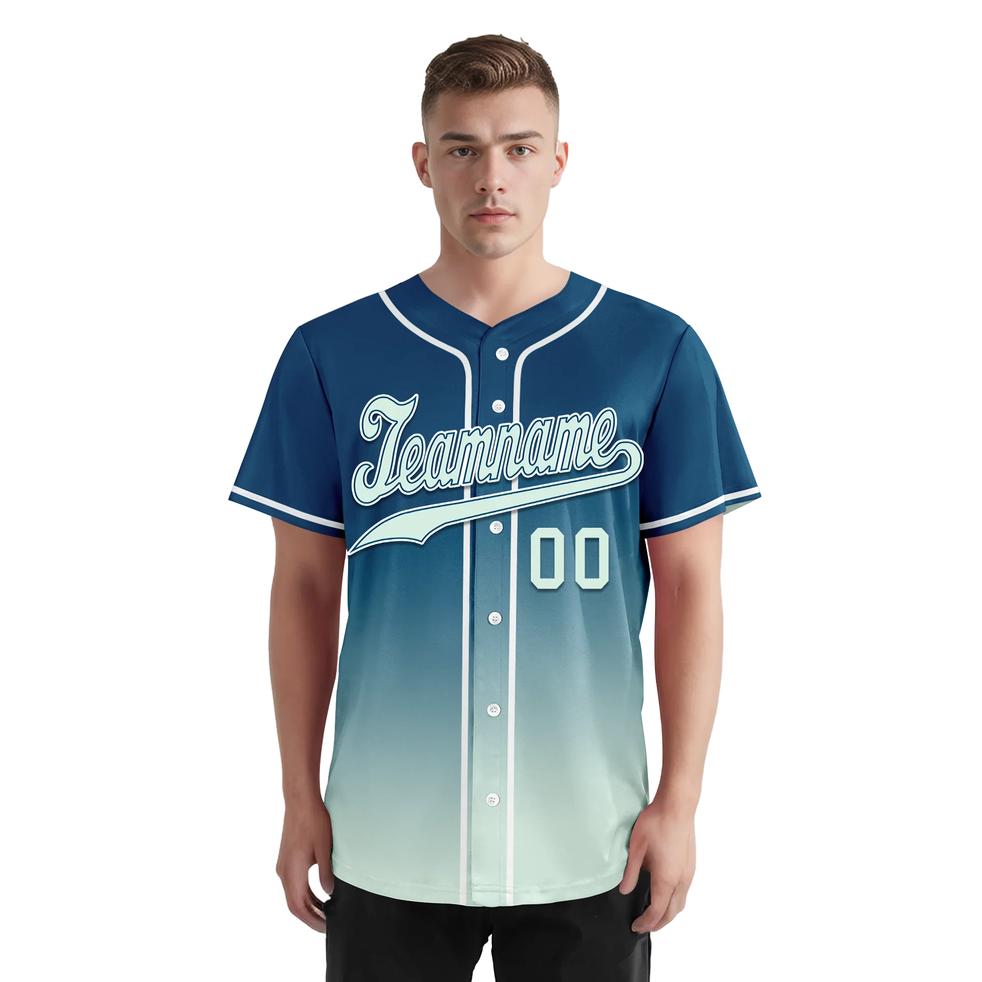 Custom Blue Fade Fashion Personalized Authentic Baseball Jersey BSBJ01-D0a70f9 - Coolcustomize