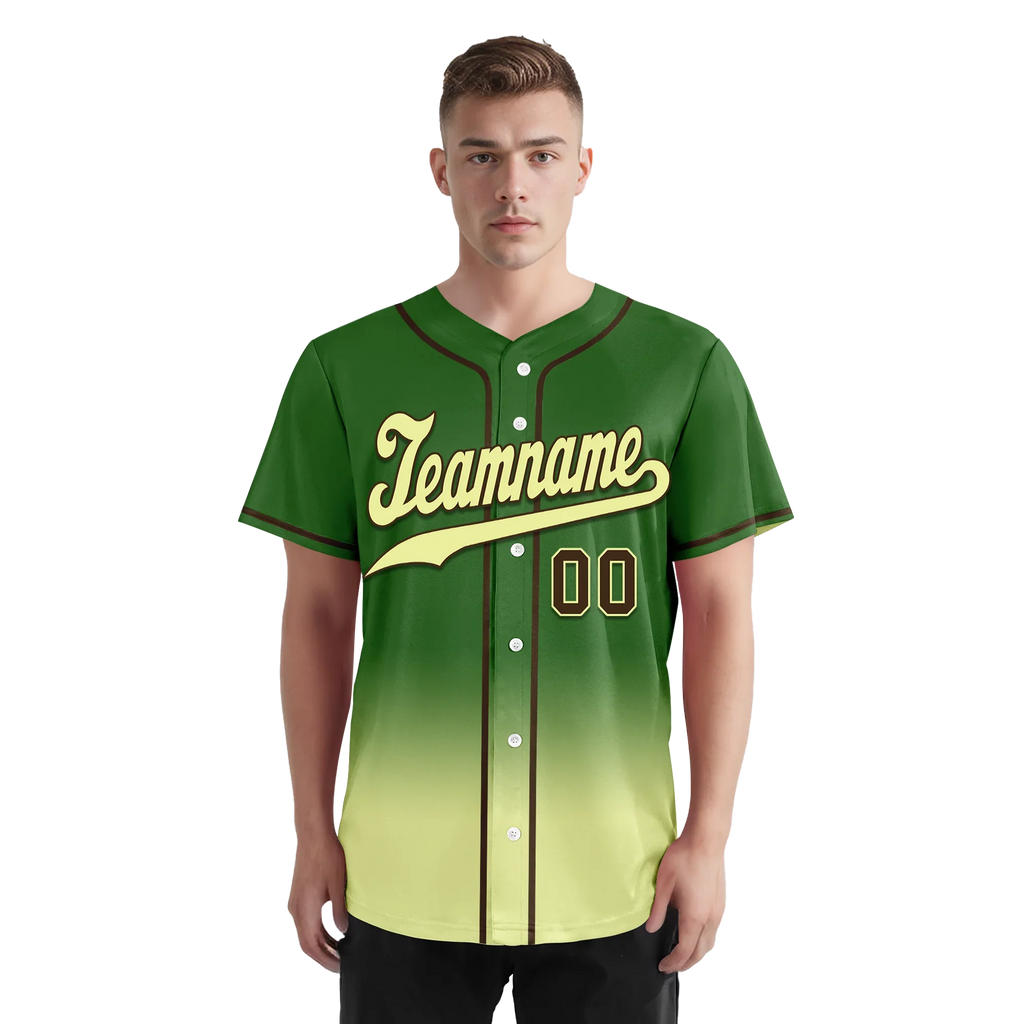 Custom Green Fade Fashion Personalized Authentic Baseball Jersey BSBJ01-D0a70f7 - Coolcustomize