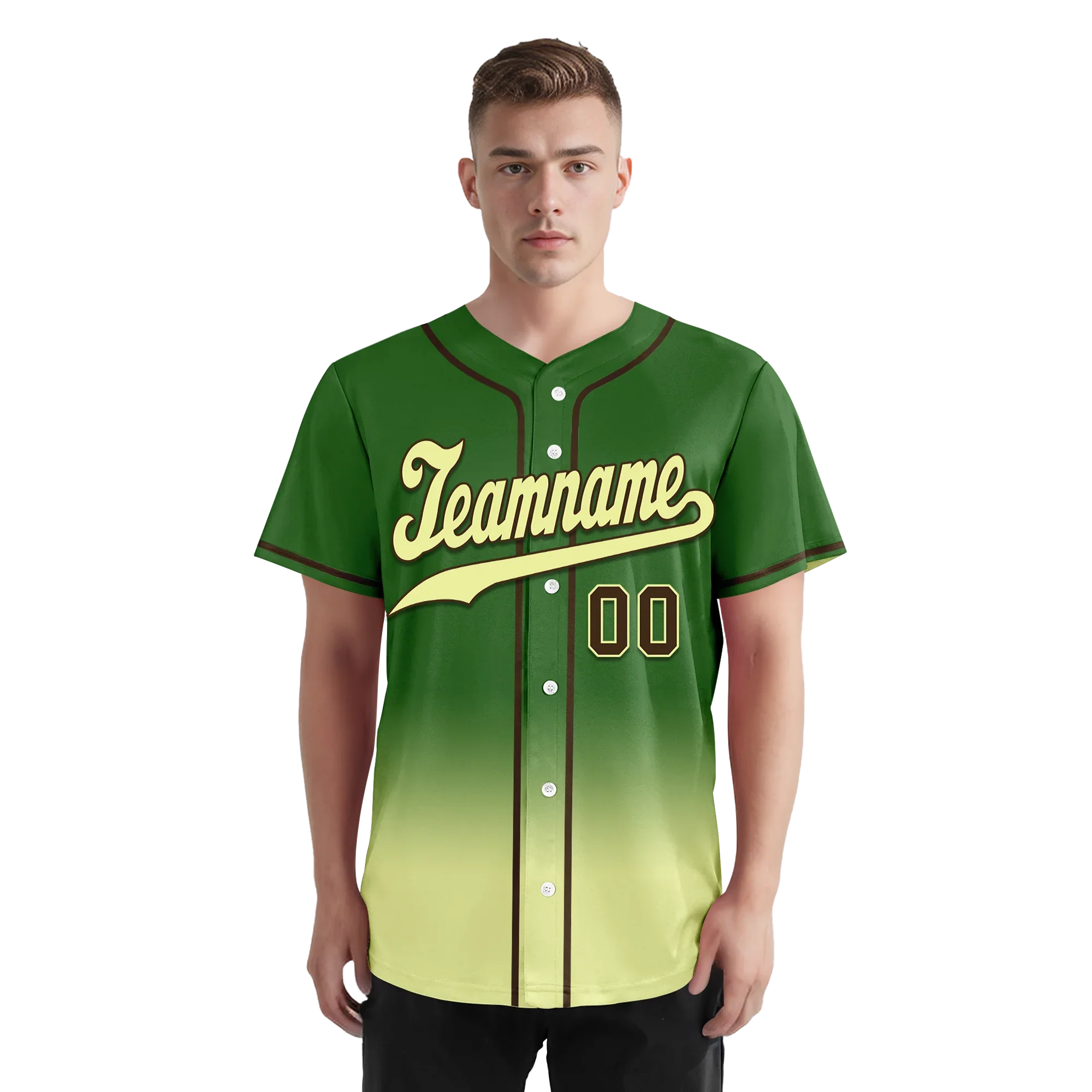 Custom Green Fade Fashion Personalized Authentic Baseball Jersey BSBJ01-D0a70f7 - Coolcustomize