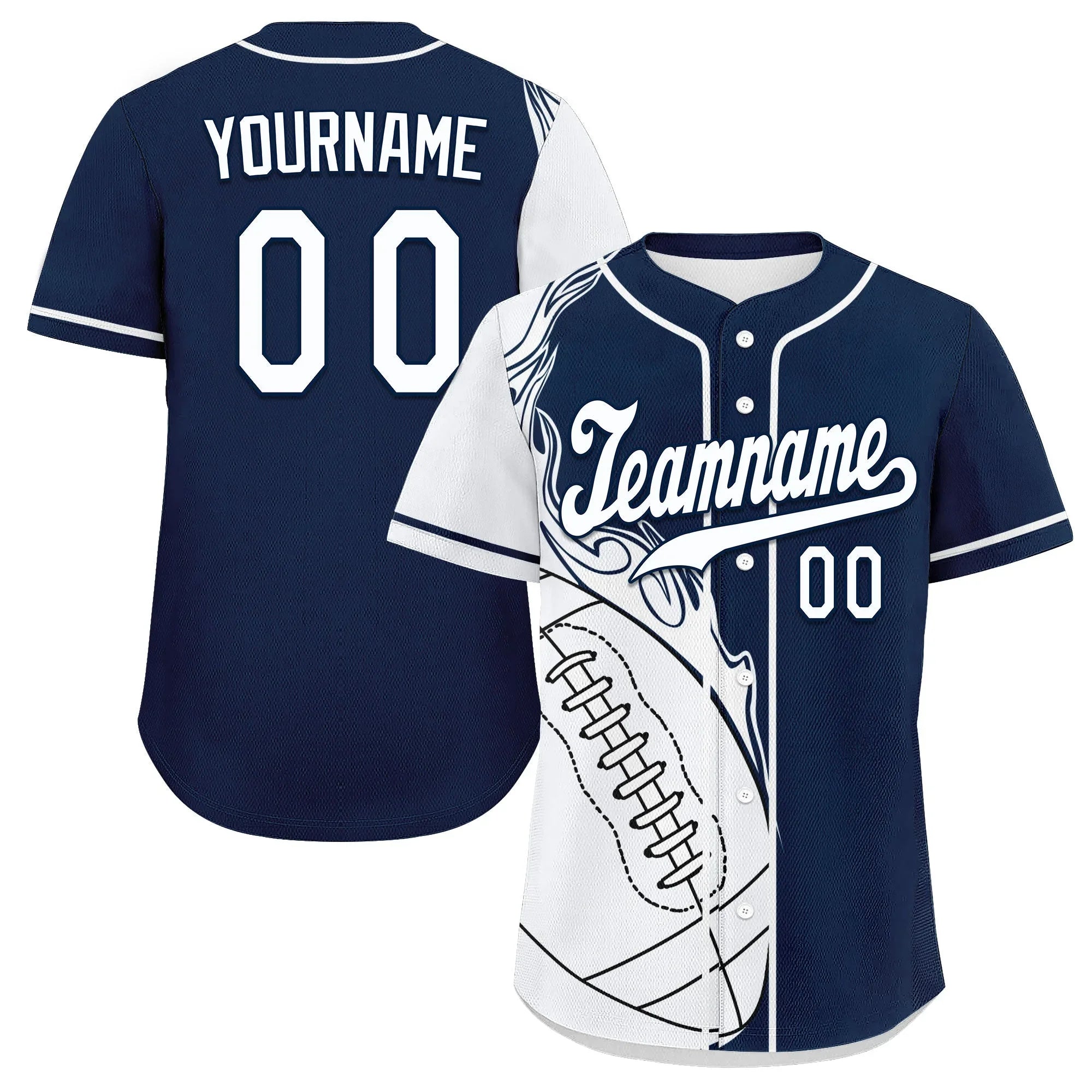 Custom Blue White Classic Style Personalized Authentic Baseball Jersey UN002-D0b0a00-9 - Coolcustomize