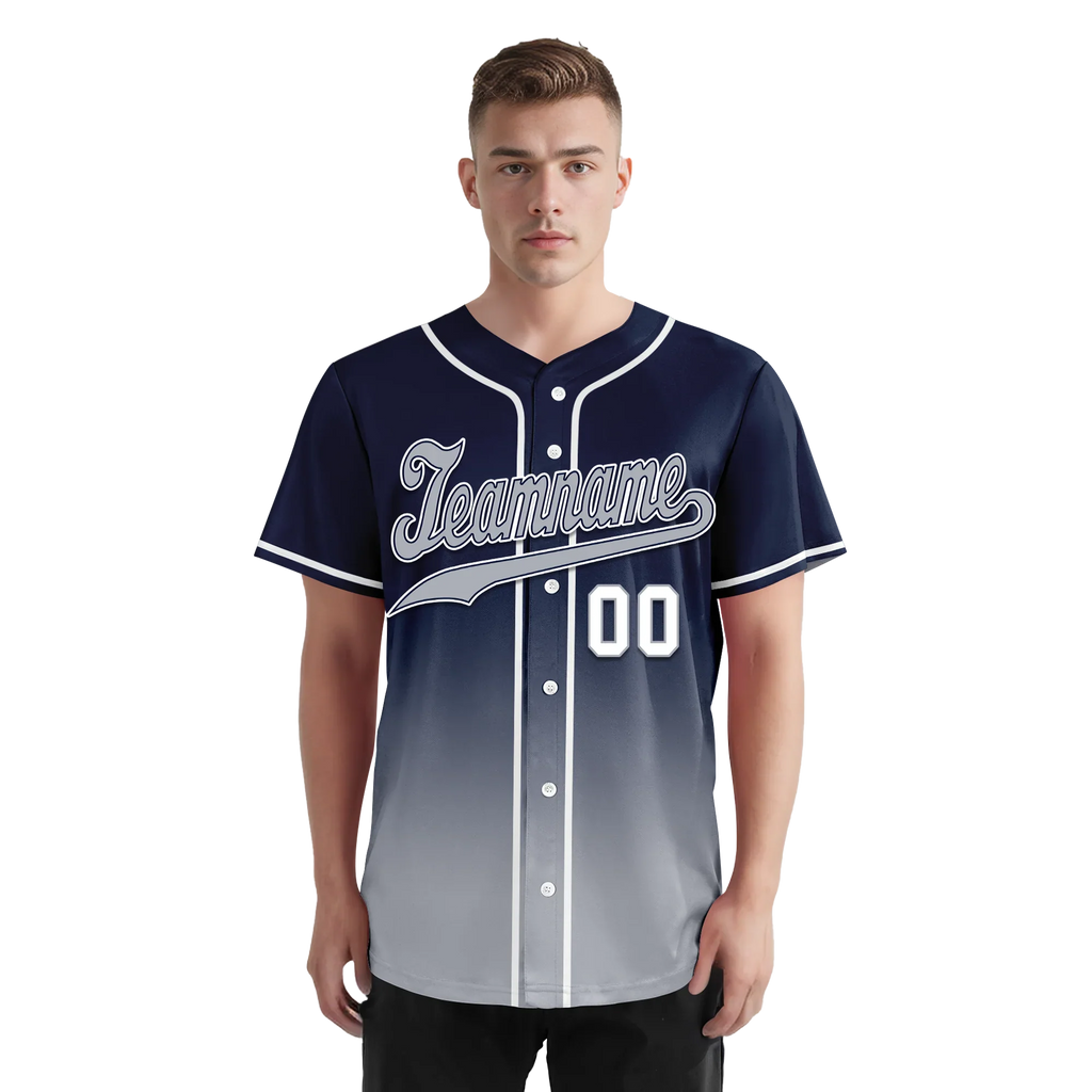 Custom Blue Grey Fade Fashion Personalized Authentic Baseball Jersey BSBJ01-D0a70b8 - Coolcustomize