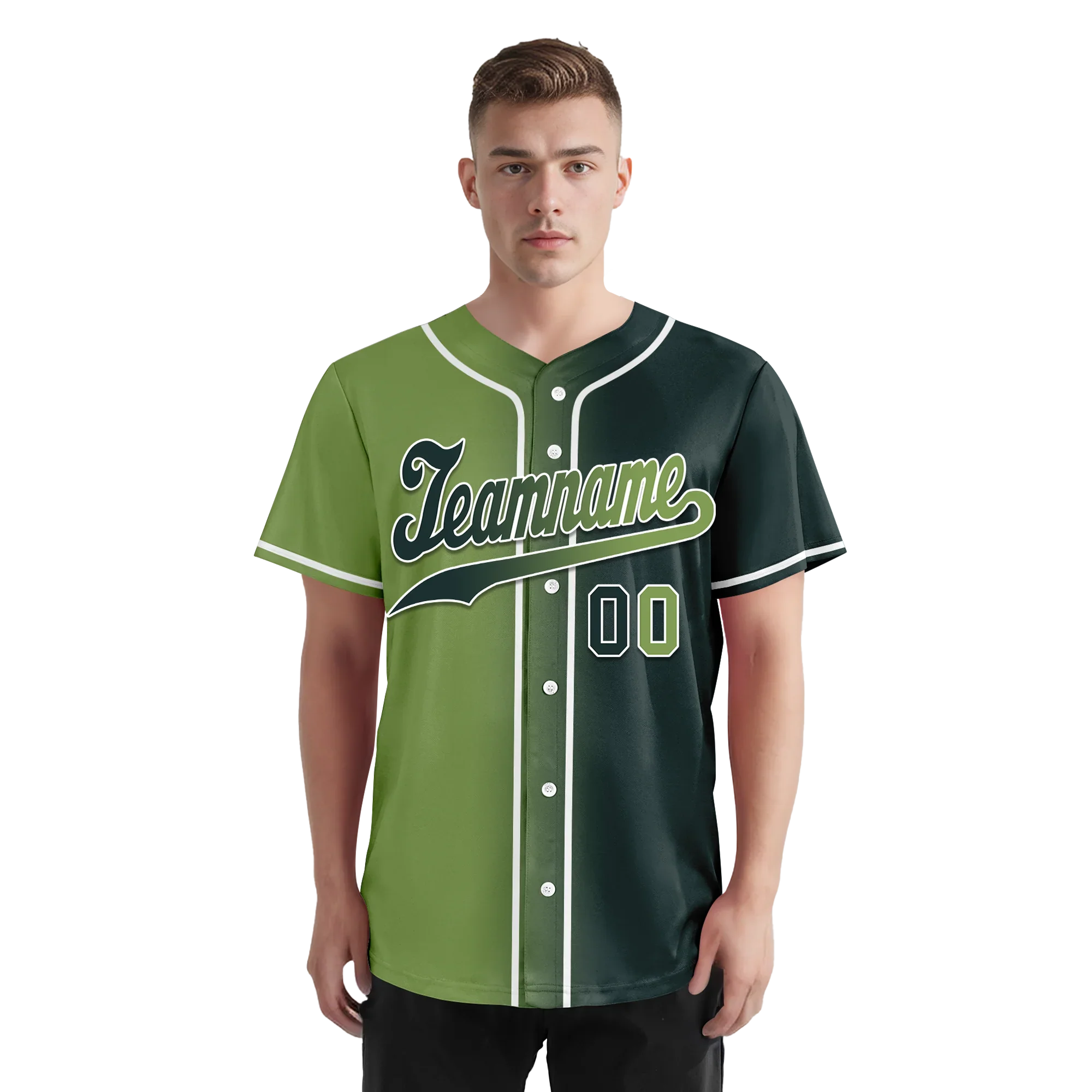 Custom Green Gradient Fashion Personalized Authentic Baseball Jersey BSBJ01-D0a708c - Coolcustomize