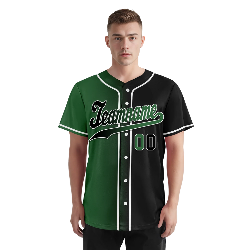 Custom Green Black Gradient Fashion Personalized Authentic Baseball Jersey BSBJ01-D0a707c - Coolcustomize