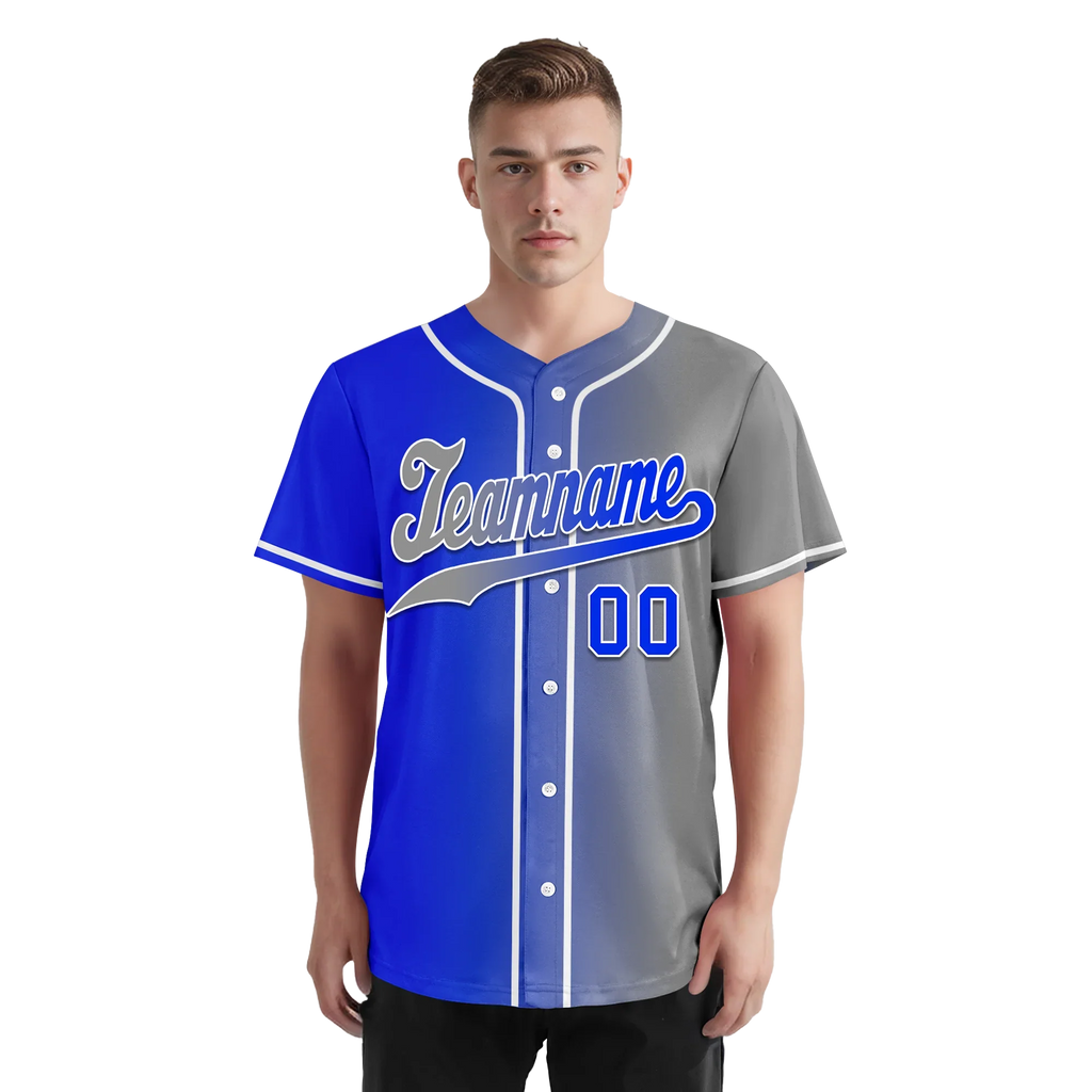Custom Blue Grey Gradient Fashion Personalized Authentic Baseball Jersey BSBJ01-D0a709a - Coolcustomize