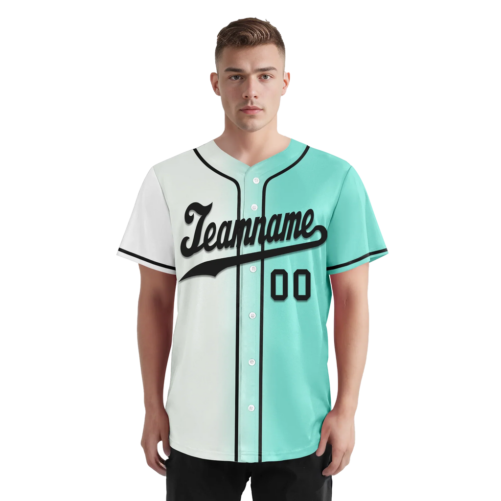 Custom White Green Gradient Fashion Personalized Authentic Baseball Jersey BSBJ01-D0a7aa7 - Coolcustomize