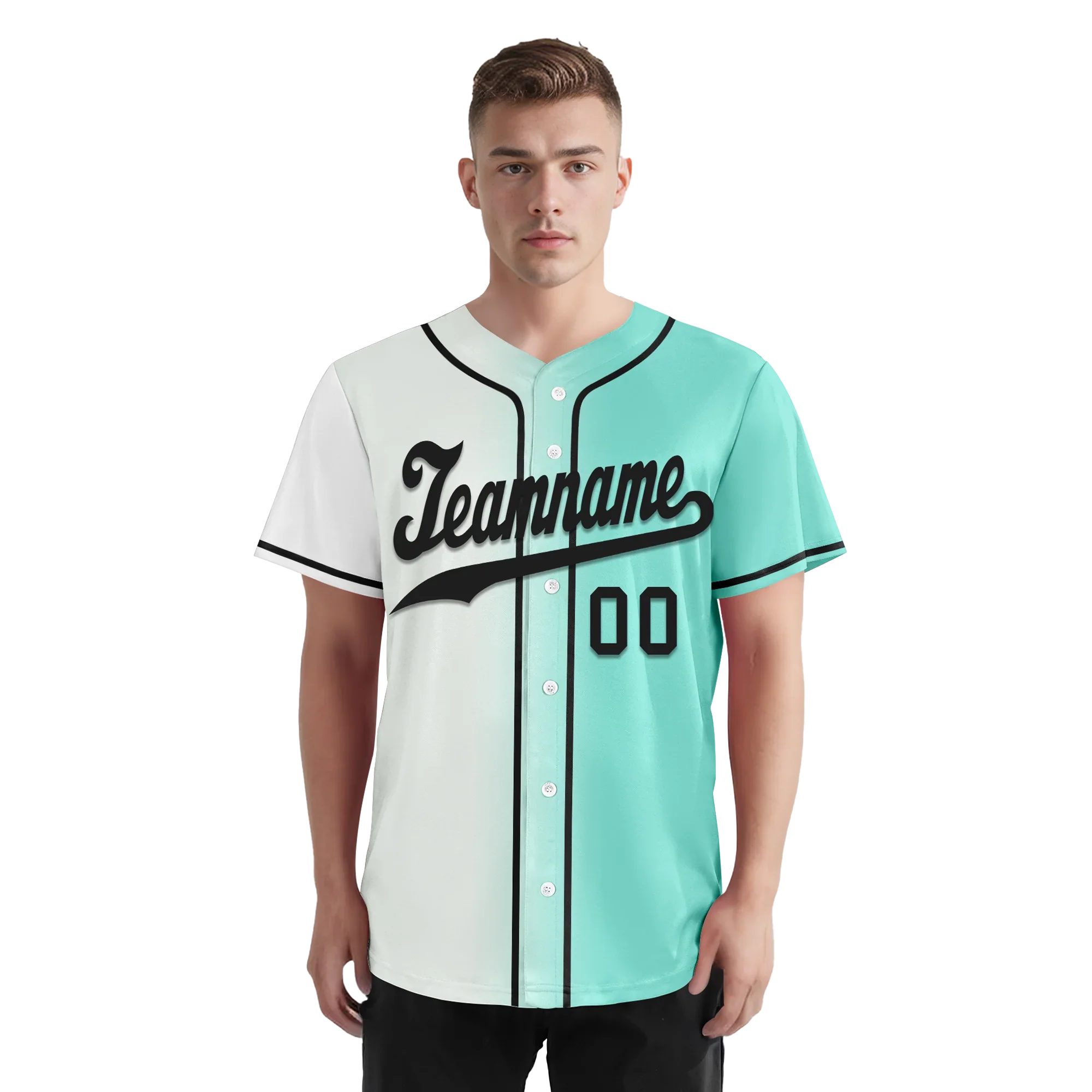 Custom White Green Gradient Fashion Personalized Authentic Baseball Jersey BSBJ01-D0a7aa7 - Coolcustomize
