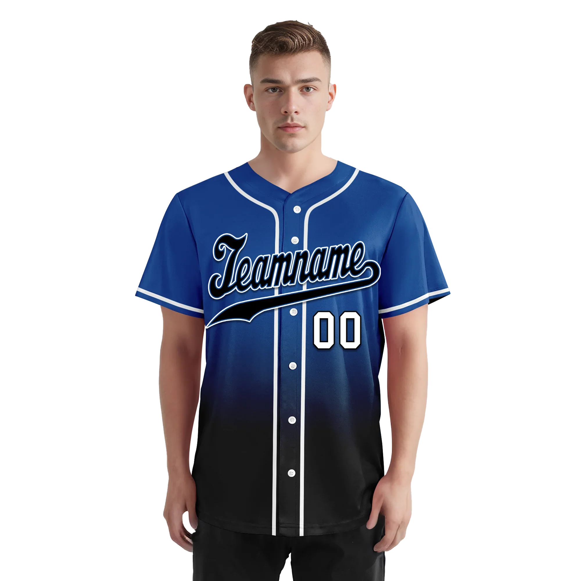Custom Blue Black Fade Fashion Personalized Authentic Baseball Jersey BSBJ01-D0a70be - Coolcustomize