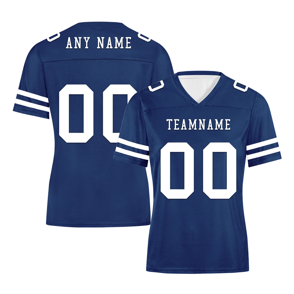 Custom Blue Classic Style Personalized Authentic Football Jersey FBJ02-bd0a70bf - Coolcustomize