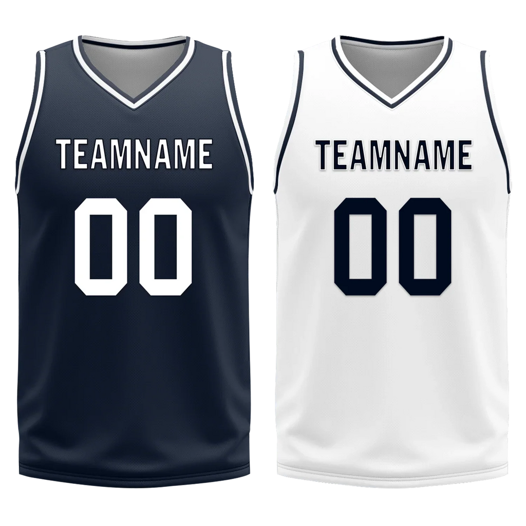 Custom Blue White Classic Style Reversible Basketball Uniform Personalized Ordinary BBJR-D017056 - Coolcustomize