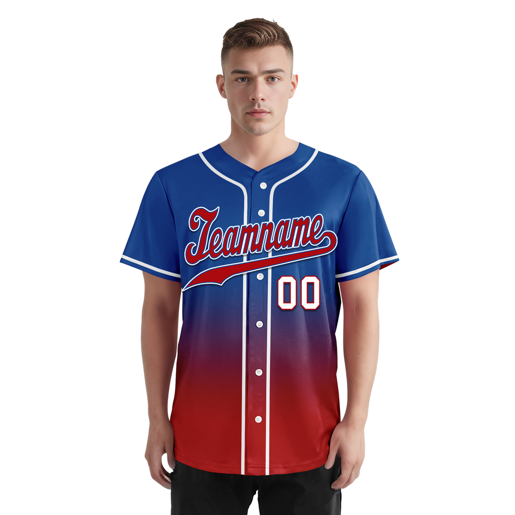 Custom Blue Red Fade Fashion Personalized Authentic Baseball Jersey BSBJ01-D0a70bd - Coolcustomize