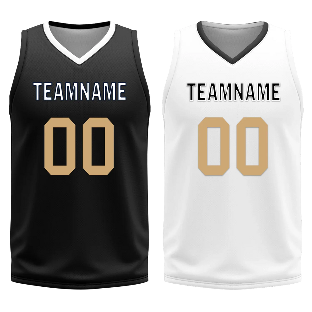 Custom Black White Classic Style Reversible Basketball Uniform Personalized Ordinary BBJR-D017044 - Coolcustomize