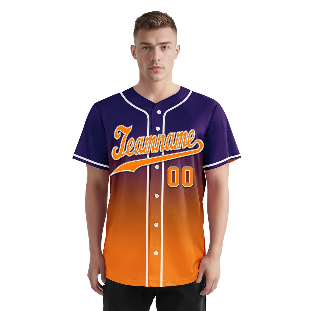 Custom Purple Orange Fade Fashion Personalized Authentic Baseball Jersey BSBJ01-D0a70de - Coolcustomize