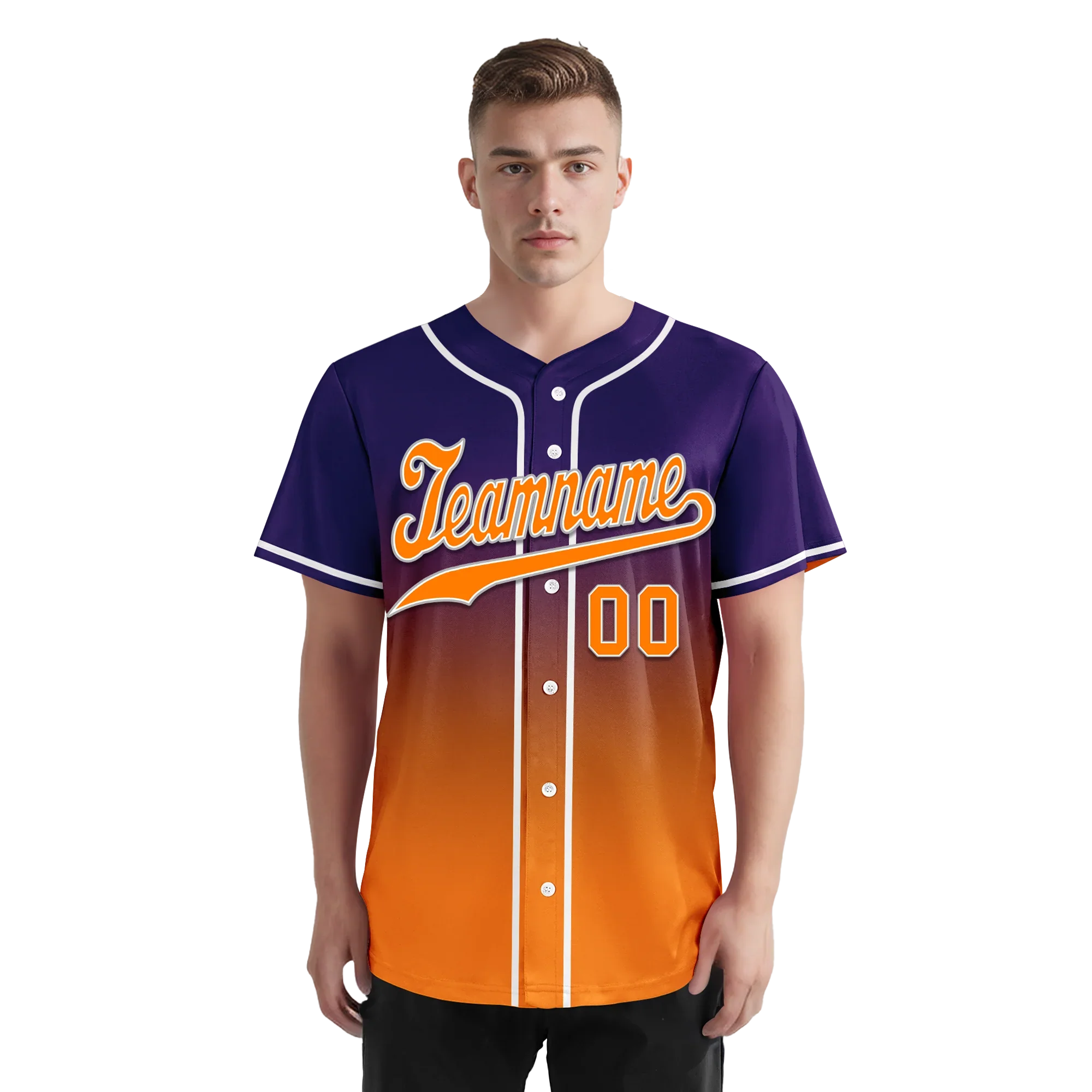 Custom Purple Orange Fade Fashion Personalized Authentic Baseball Jersey BSBJ01-D0a70de - Coolcustomize