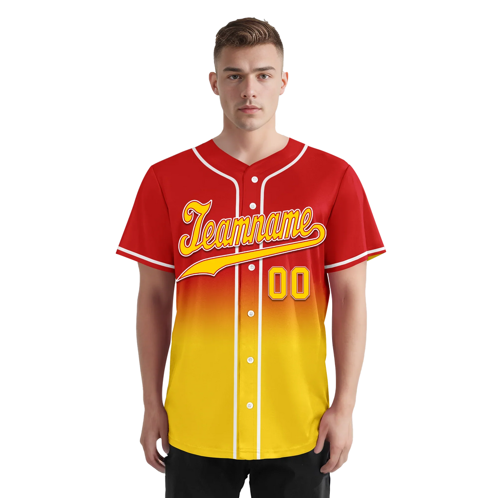 Custom Red Yellow Fade Fashion Personalized Authentic Baseball Jersey BSBJ01-D0a70d7 - Coolcustomize