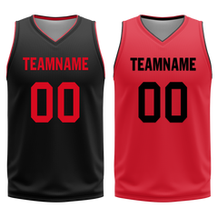 Custom Black Red Classic Style Reversible Basketball Uniform Personalized Ordinary BBJR-D017018