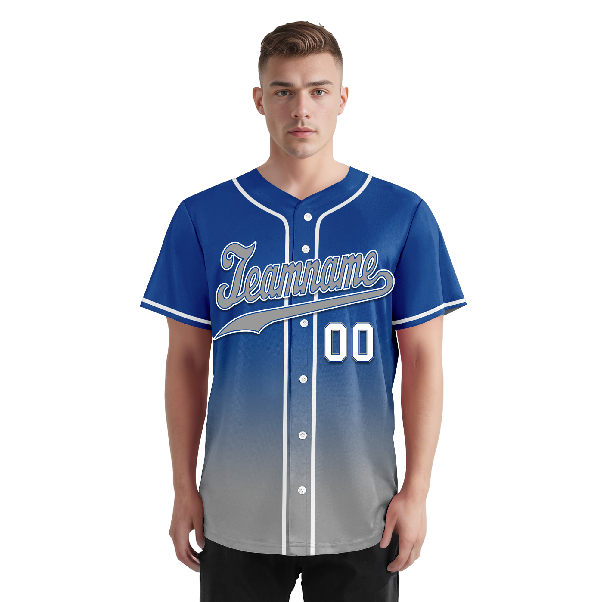 Custom Blue Grey Fade Fashion Personalized Authentic Baseball Jersey BSBJ01-D0a70bf - Coolcustomize