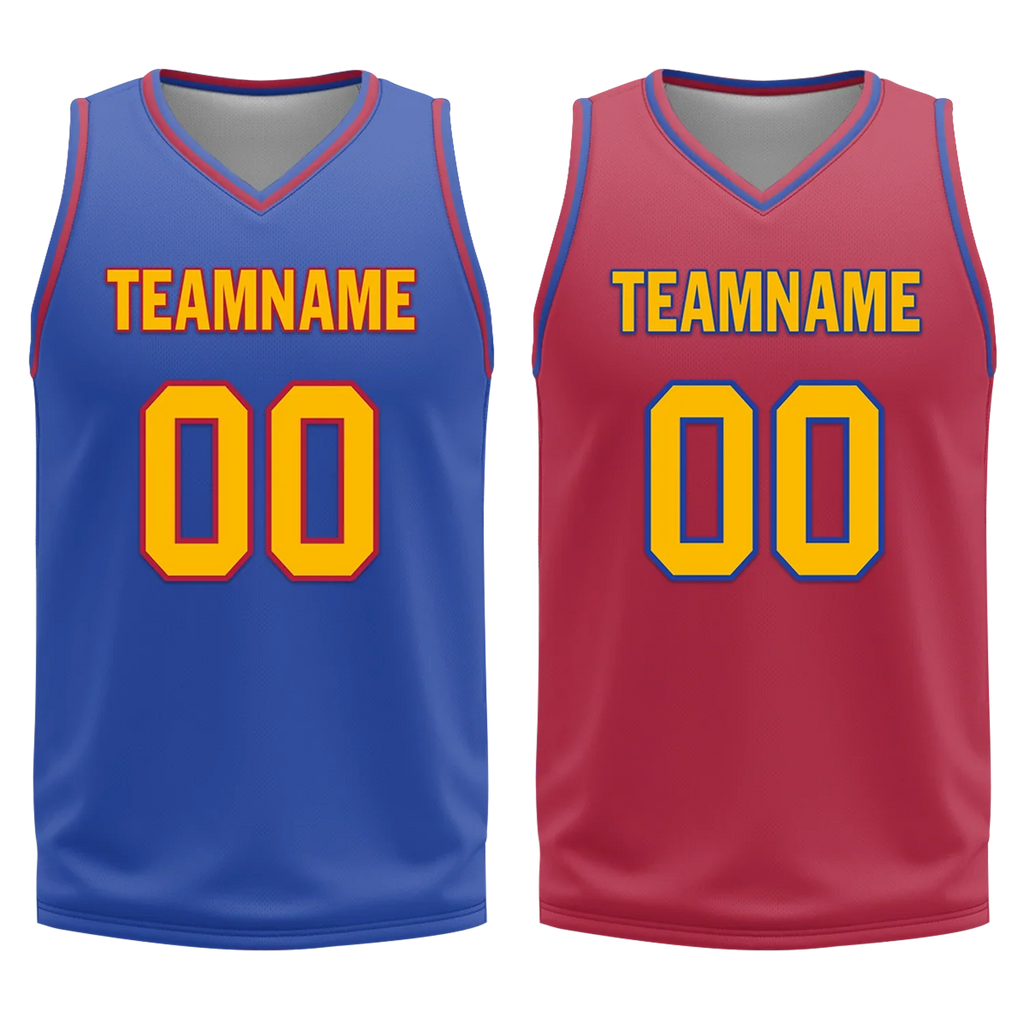 Custom Blue Red Classic Style Reversible Basketball Uniform Personalized Ordinary BBJR-D017029 - Coolcustomize