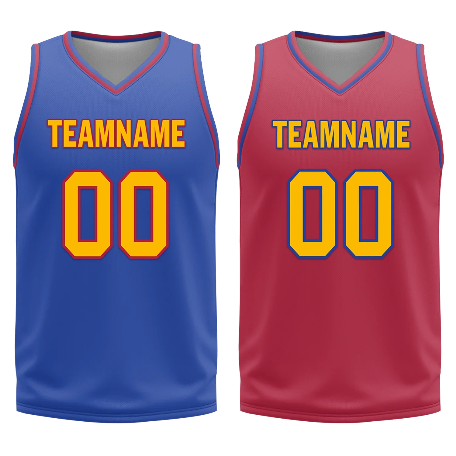 Custom Blue Red Classic Style Reversible Basketball Uniform Personalized Ordinary BBJR-D017029 - Coolcustomize