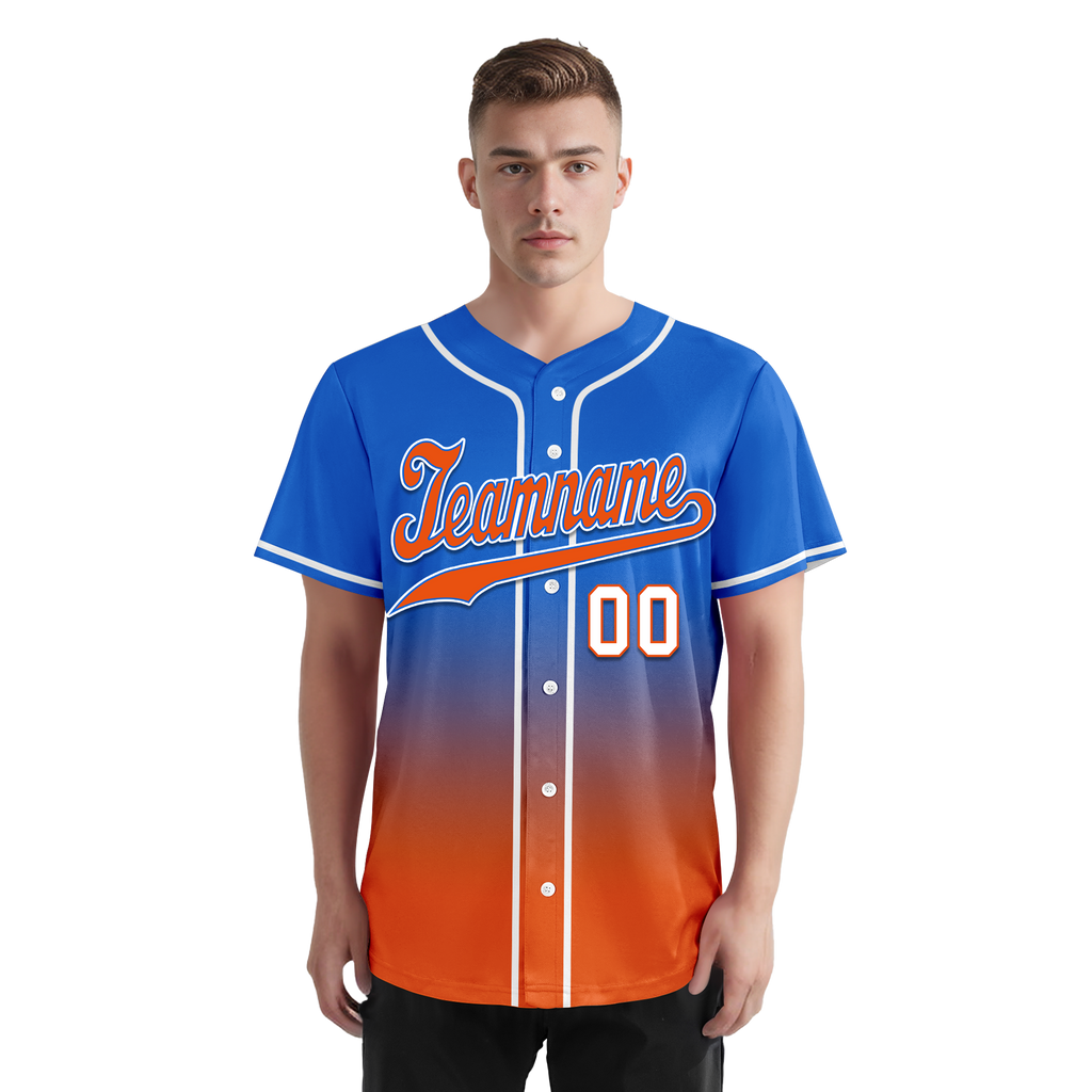Custom Blue Orange Fade Fashion Personalized Authentic Baseball Jersey BSBJ01-D0a70b7 - Coolcustomize
