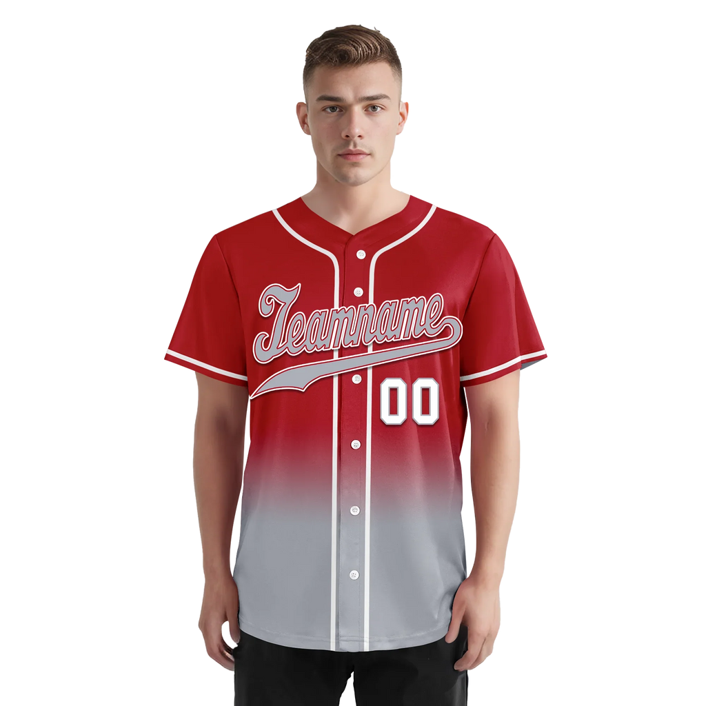 Custom Red Grey Fade Fashion Personalized Authentic Baseball Jersey BSBJ01-D0a70bb - Coolcustomize
