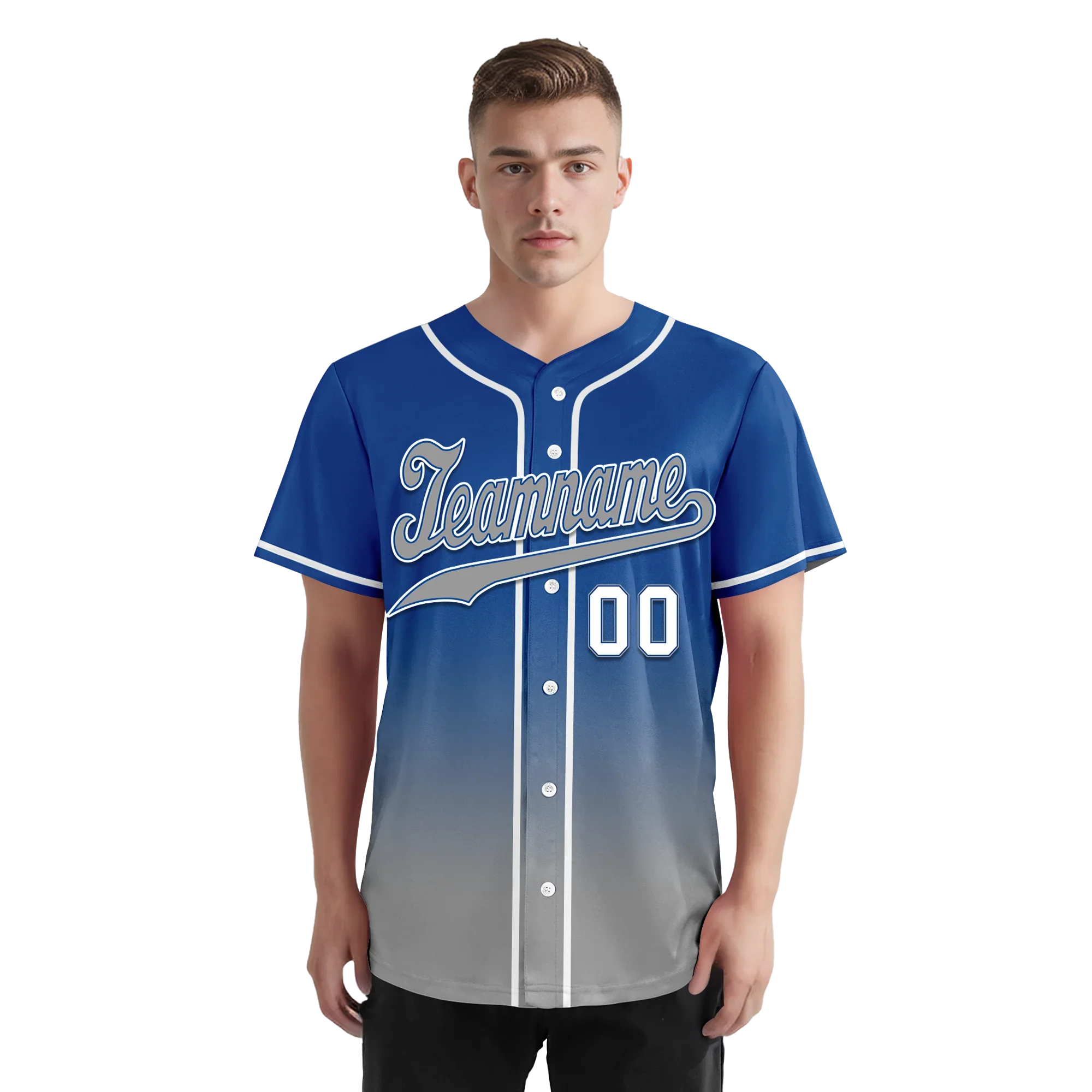 Custom Blue Grey Fade Fashion Personalized Authentic Baseball Jersey BSBJ01-D0a70bf - Coolcustomize