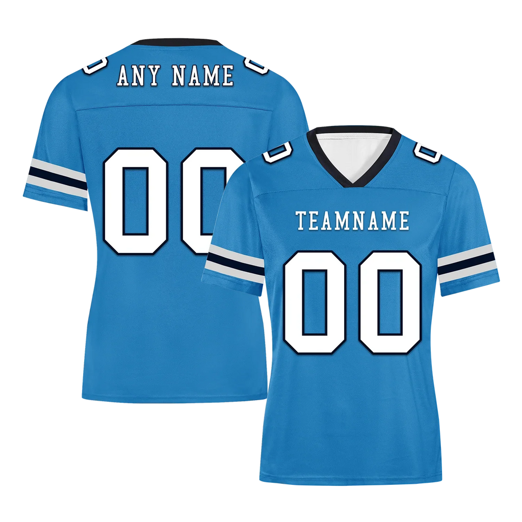 Custom Blue White Classic Style Personalized Authentic Football Jersey FBJ02-bd0a700c - Coolcustomize