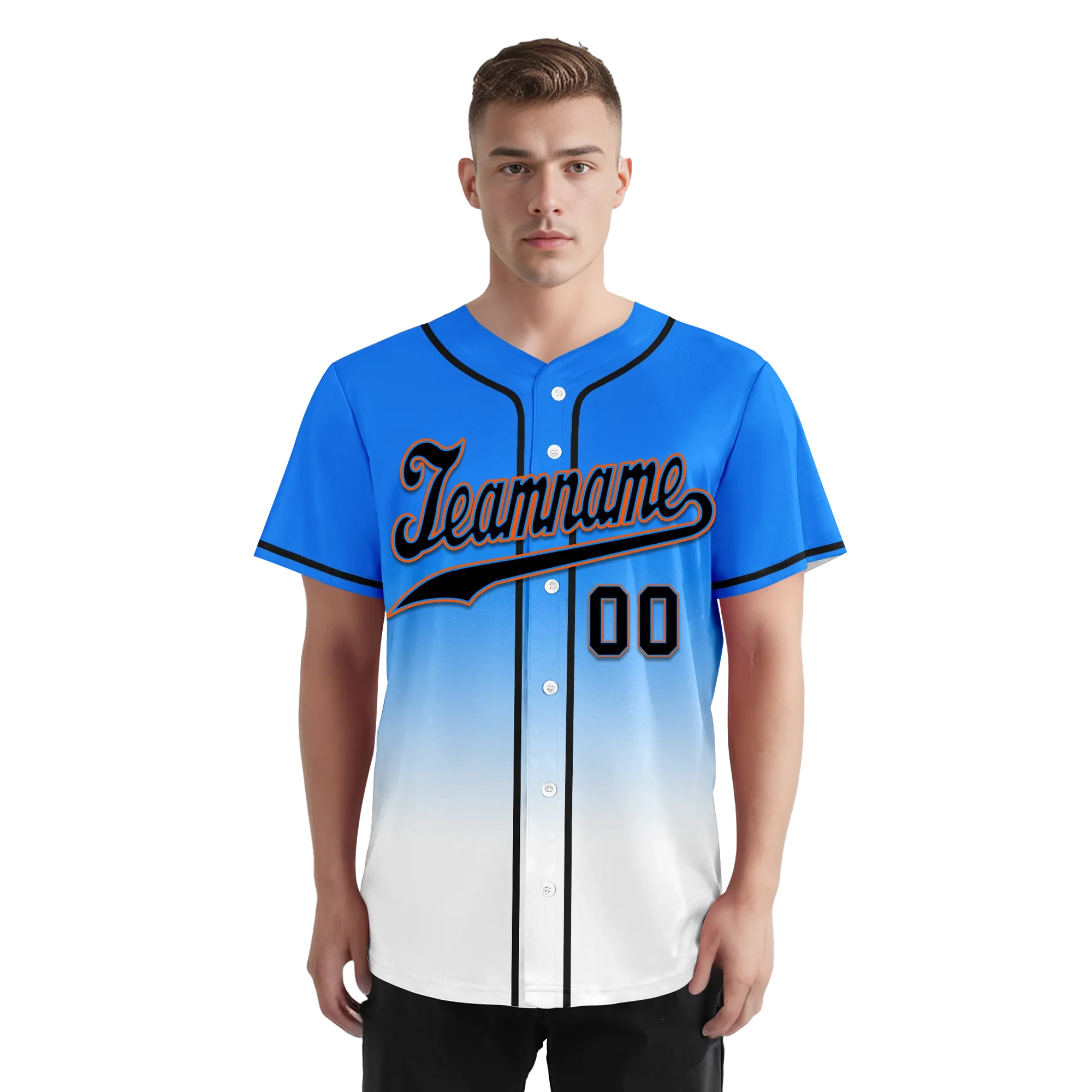 Custom Blue White Fade Fashion Personalized Authentic Baseball Jersey BSBJ01-D0a70ef - Coolcustomize