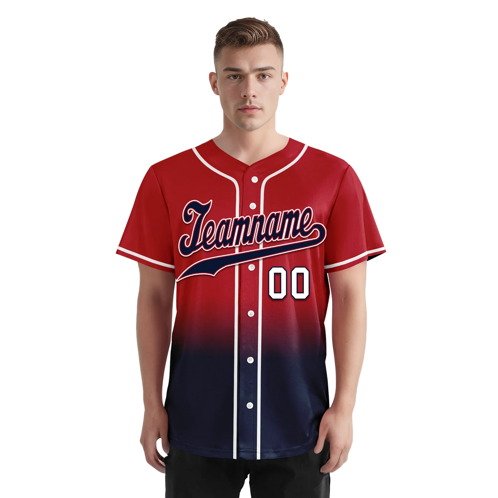 Custom Red Blue Fade Fashion Personalized Authentic Baseball Jersey BSBJ01-D0a70bc - Coolcustomize