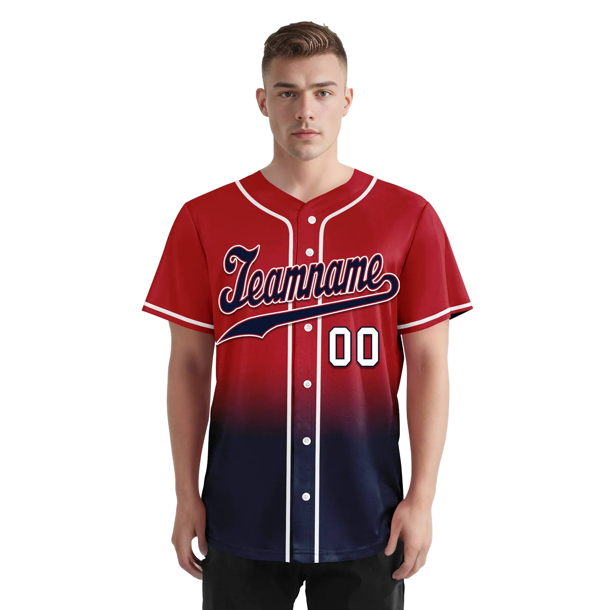 Custom Red Blue Fade Fashion Personalized Authentic Baseball Jersey BSBJ01-D0a70bc - Coolcustomize