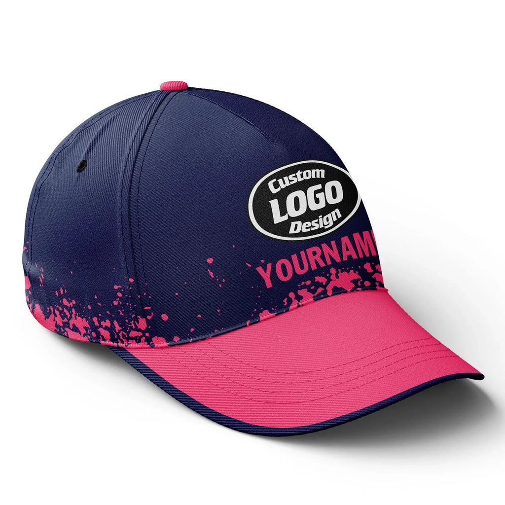 Custom Blue Pink Hat Sport Design Cap Stitched Adjustable Personalized YW061-D020231-1 - Coolcustomize