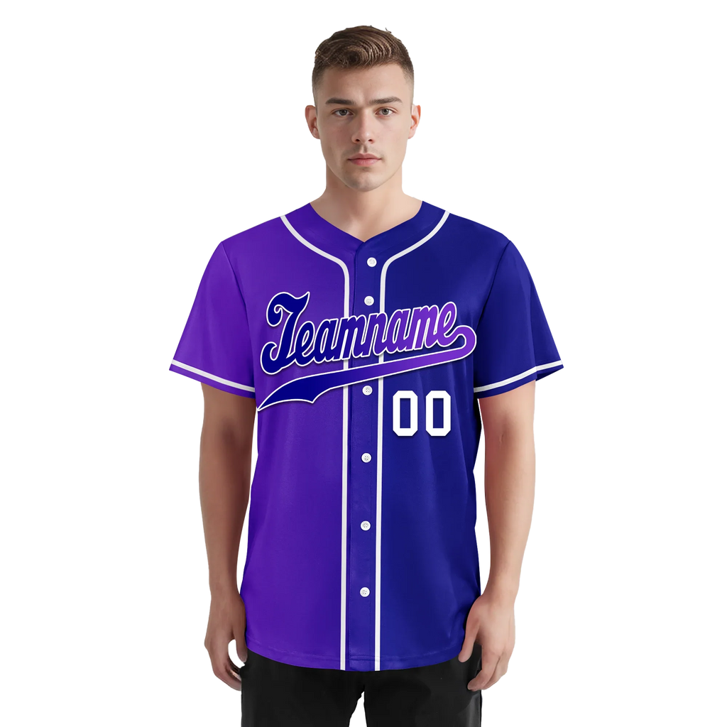 Custom Purple Blue Gradient Fashion Personalized Authentic Baseball Jersey BSBJ01-D0a7a0b - Coolcustomize