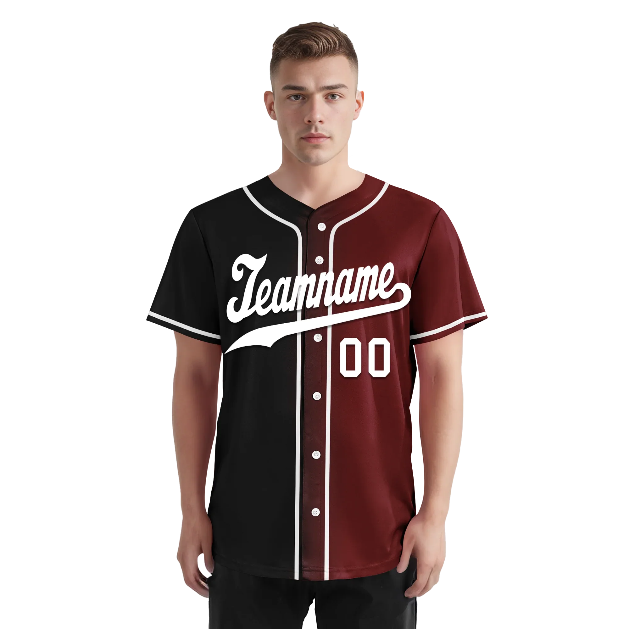 Custom Black Red Gradient Fashion Personalized Authentic Baseball Jersey BSBJ01-D0a7aae - Coolcustomize