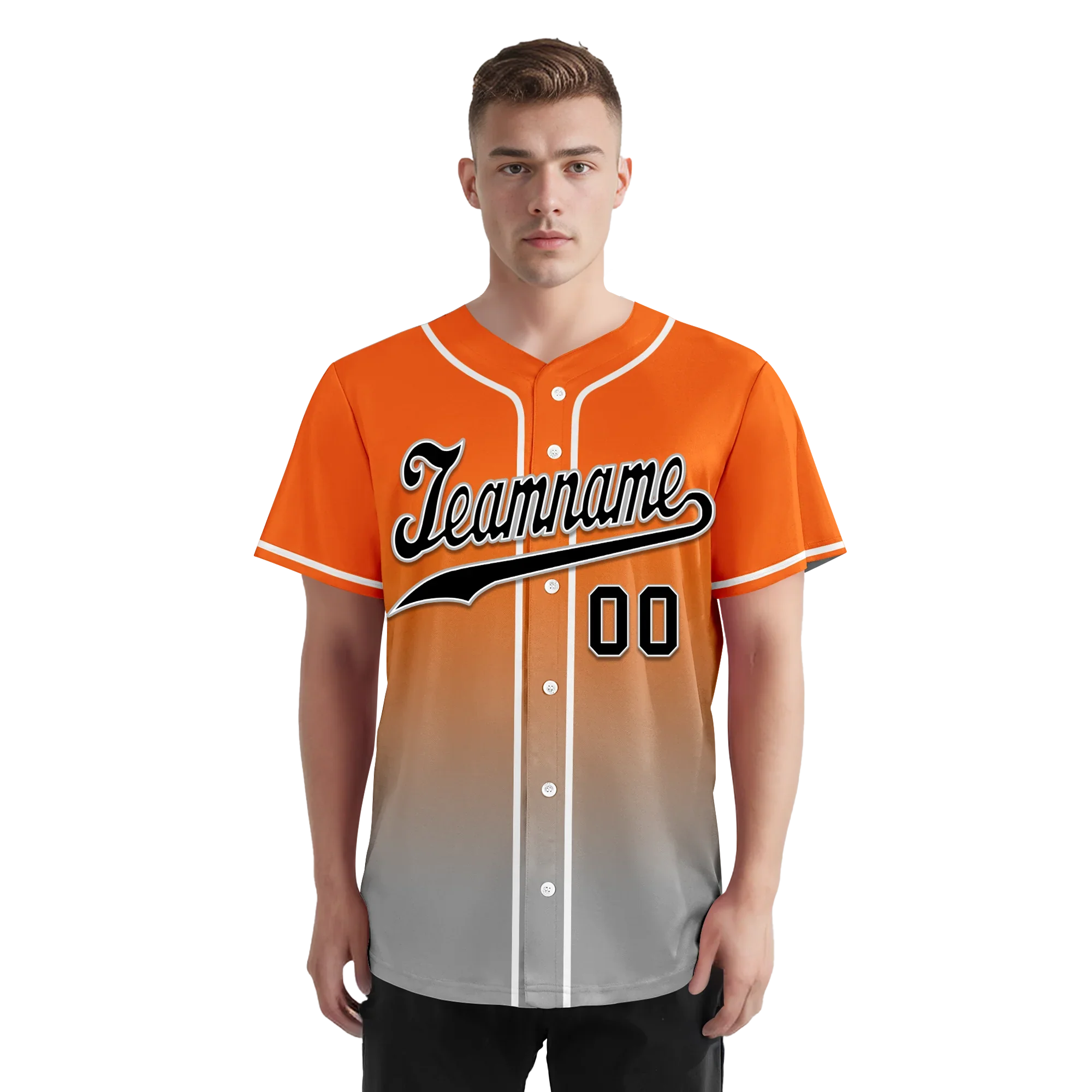 Custom Orange Grey Fade Fashion Personalized Authentic Baseball Jersey BSBJ01-D0a70ec - Coolcustomize