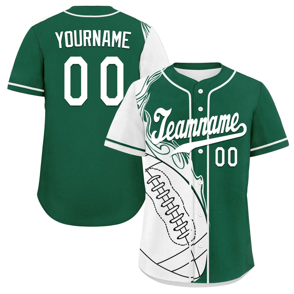 Custom Green White Classic Style Personalized Authentic Baseball Jersey UN002-D0b0a00-b0 - Coolcustomize