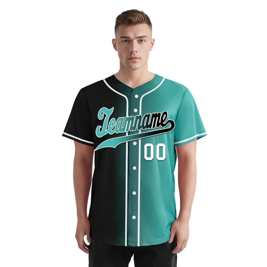Custom Black Green Gradient Fashion Personalized Authentic Baseball Jersey BSBJ01-D0a7a0c - Coolcustomize